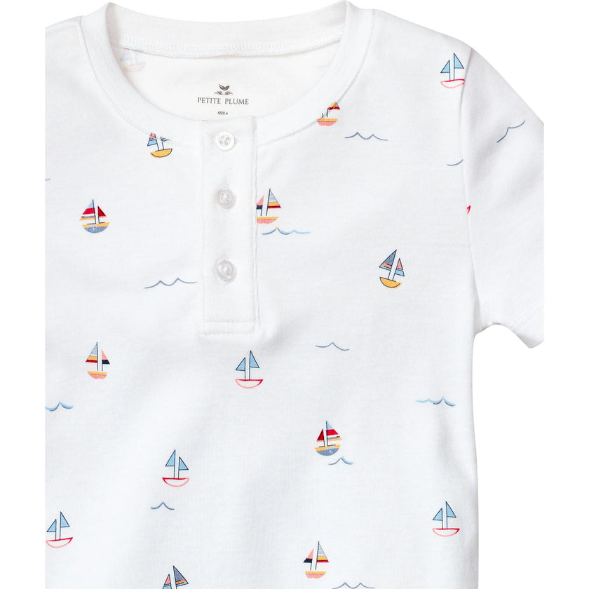 Kid's Pima Snug Fit Pajama Short Set in Bateau