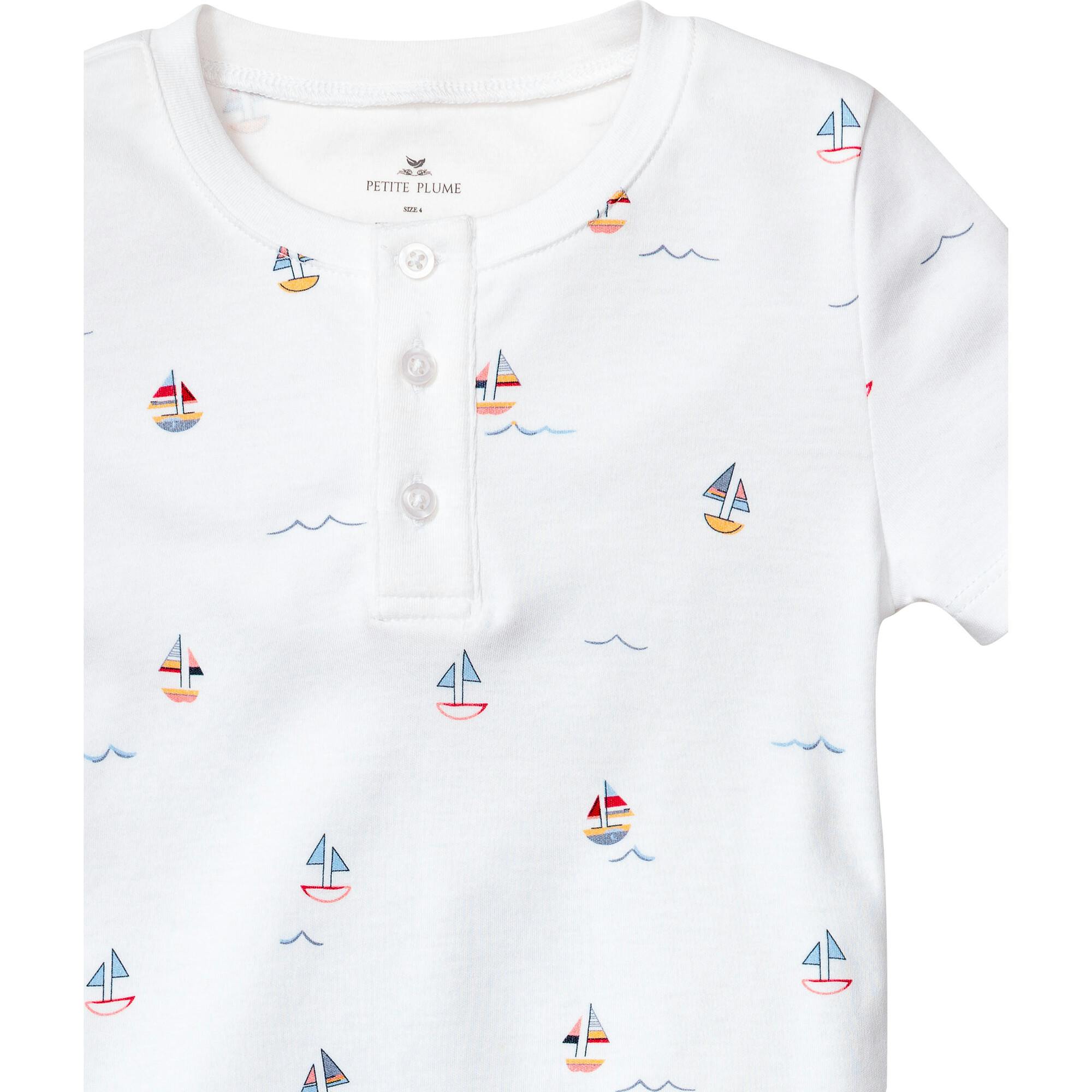 Kid's Pima Snug Fit Pajama Short Set in Bateau