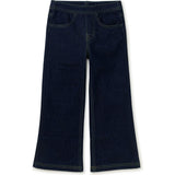 Denim-Like Drawstring Wide Leg Flare Pocket Pants, Blue