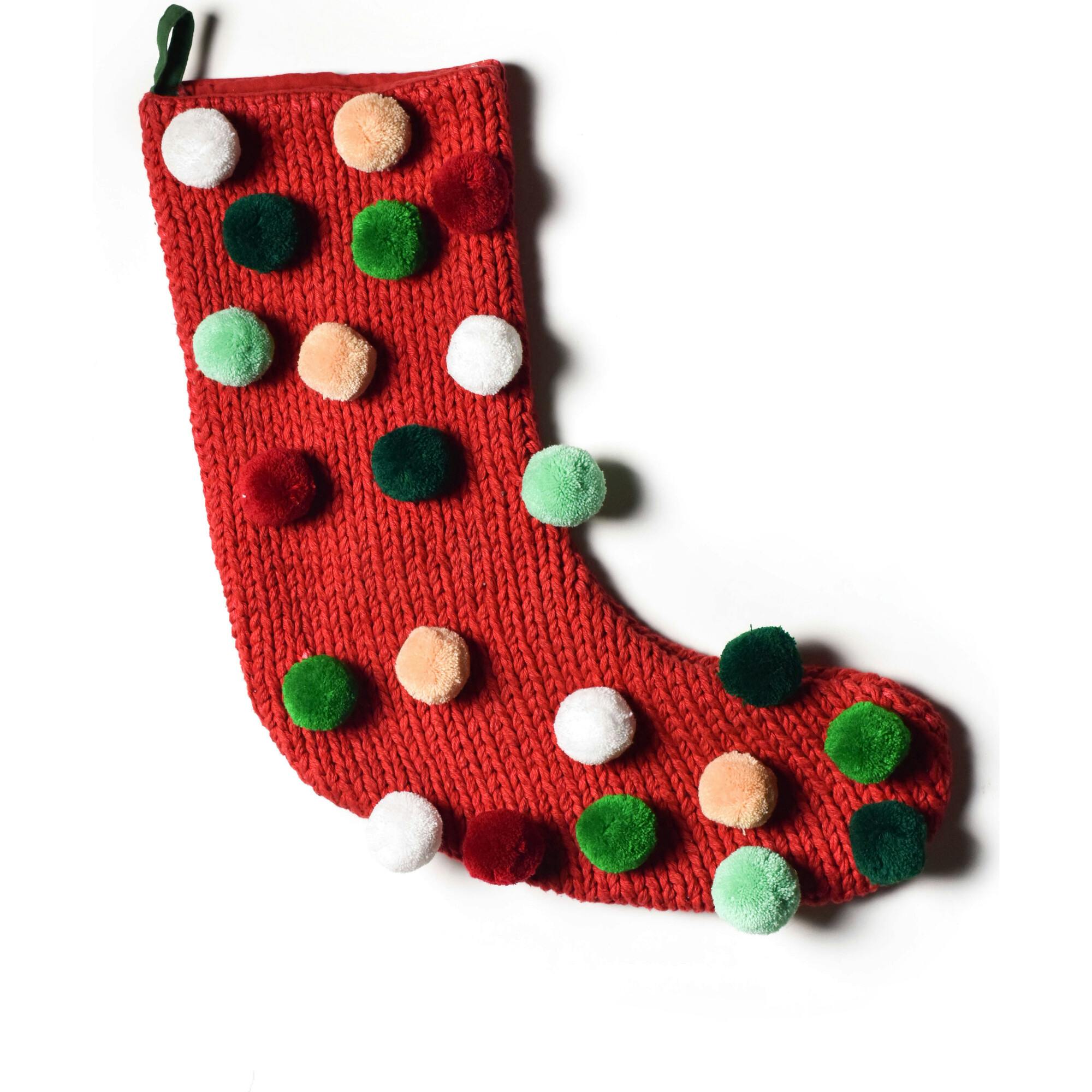Christmas in the Village Pom Pom Stocking