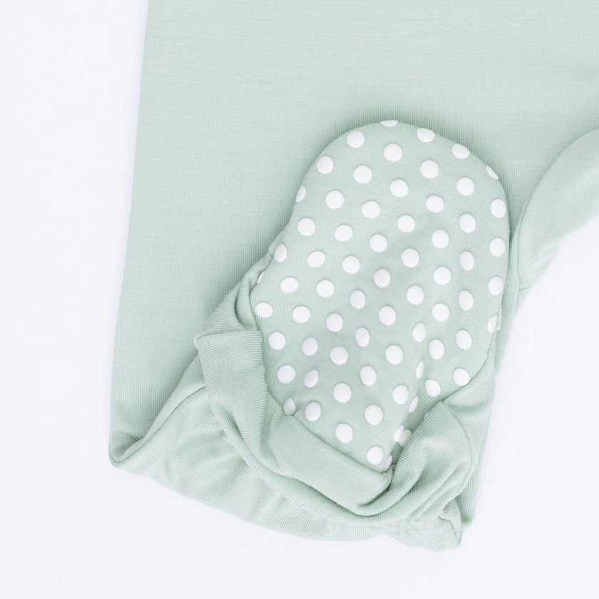 Solid Cameo Green - 2 Way Zipper Footie