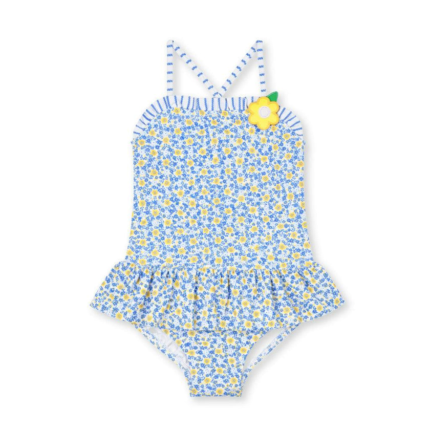 Floral Skirted Swimsuit with Flower