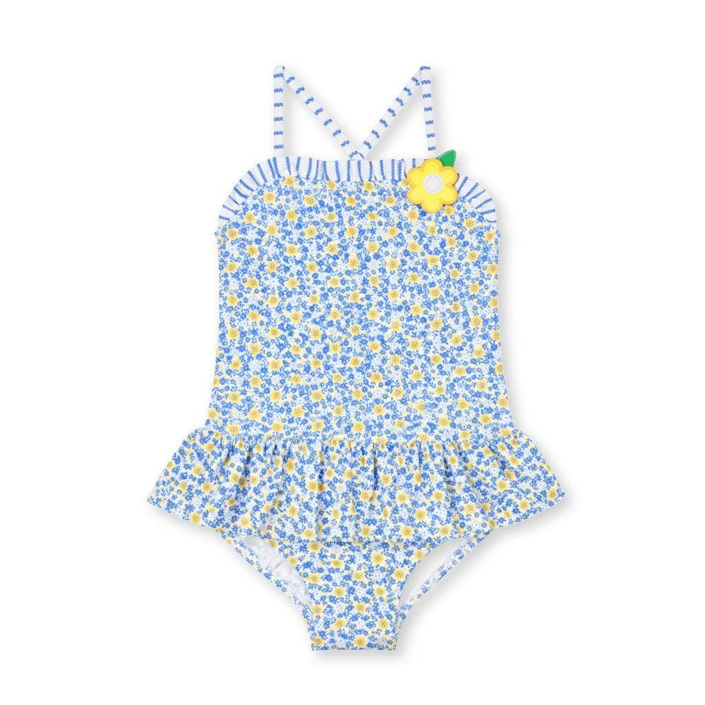 Floral Skirted Swimsuit with Flower