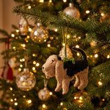 Bloodhound Dog Hand Knit Christmas Ornament