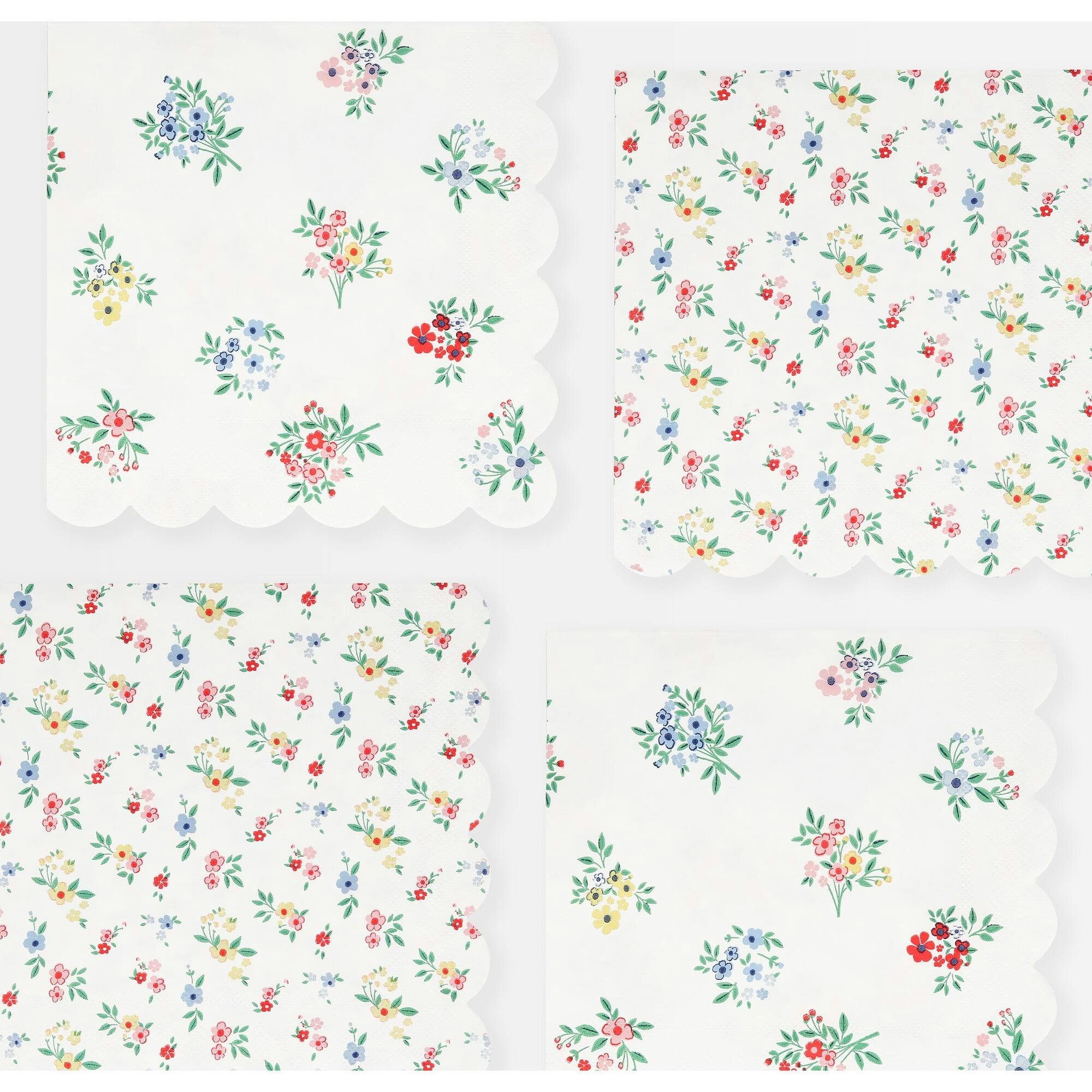 Ditsy Posy Scalloped Large Napkins