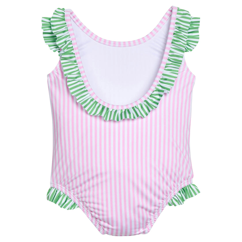Scoop One Piece Swimsuit - Pink Stripe