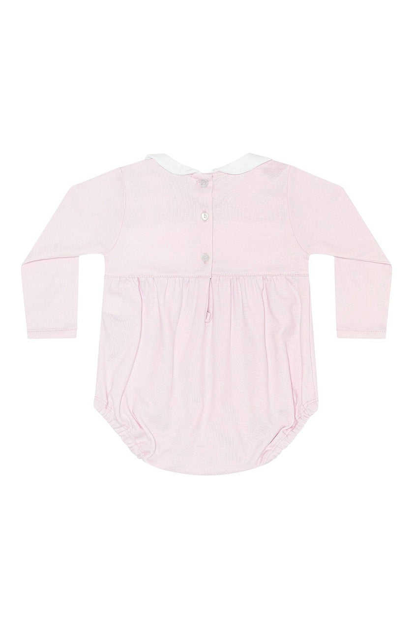 Pink Pumpkin Patch Embroidered Bubble LS