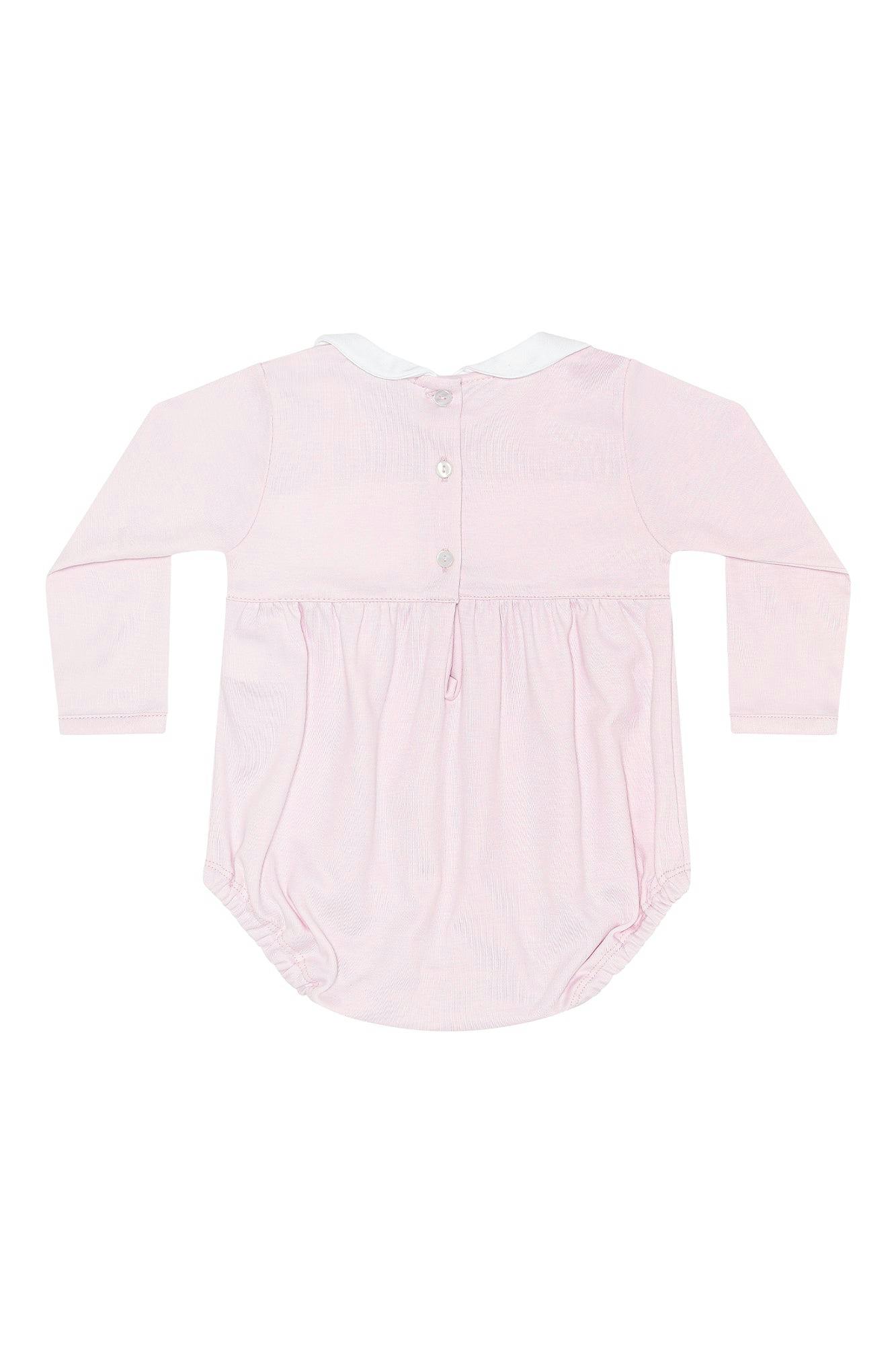 Pink Pumpkin Patch Embroidered Bubble LS