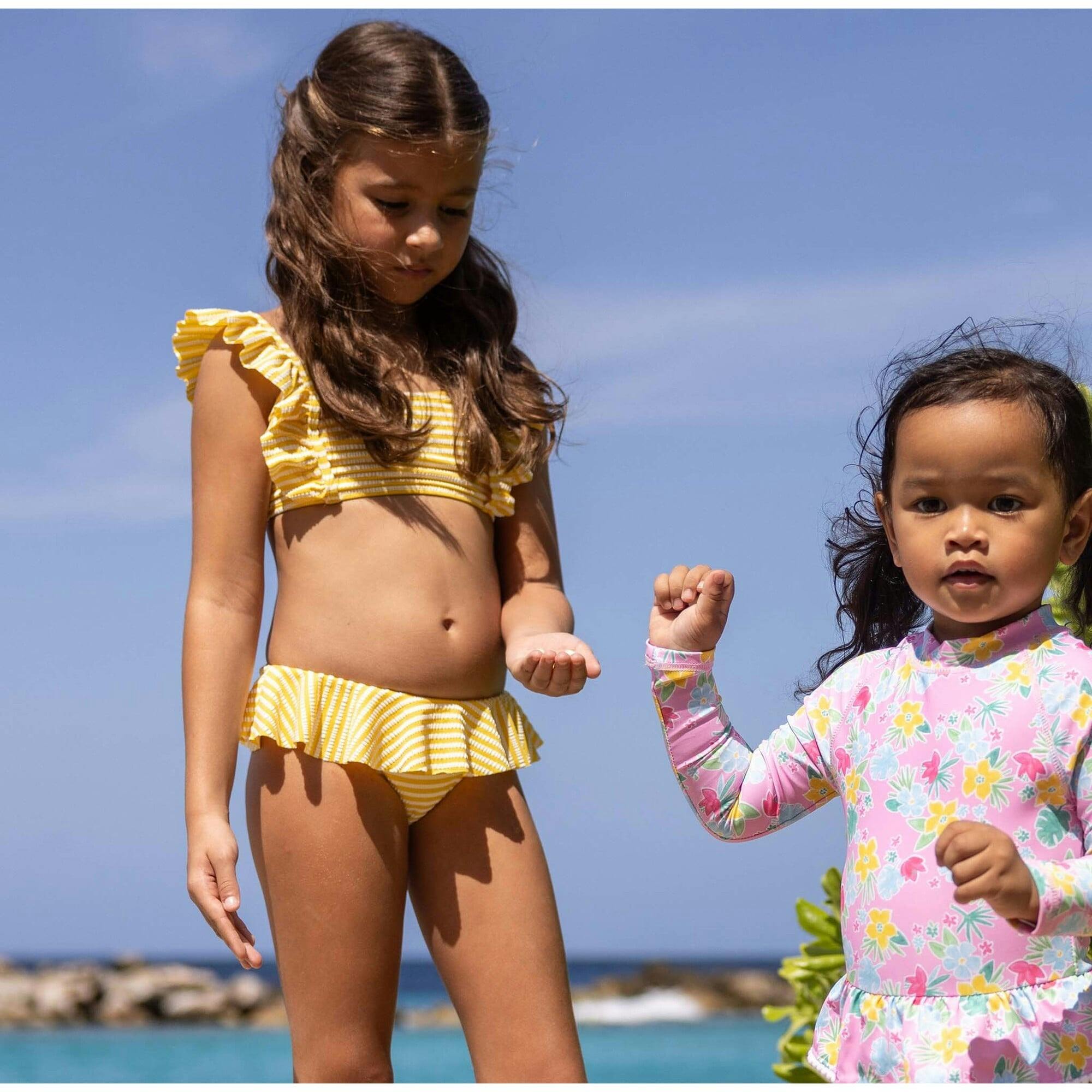 Sunshine Stripe Frilled Bikini