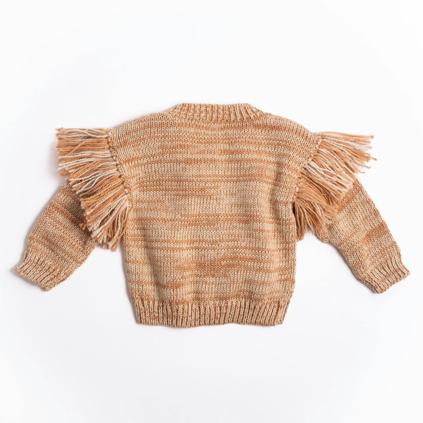 Fringed Cardigan in Prairie Sand