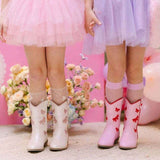 Cowgirl Red + Pink Bow Boots, Pink