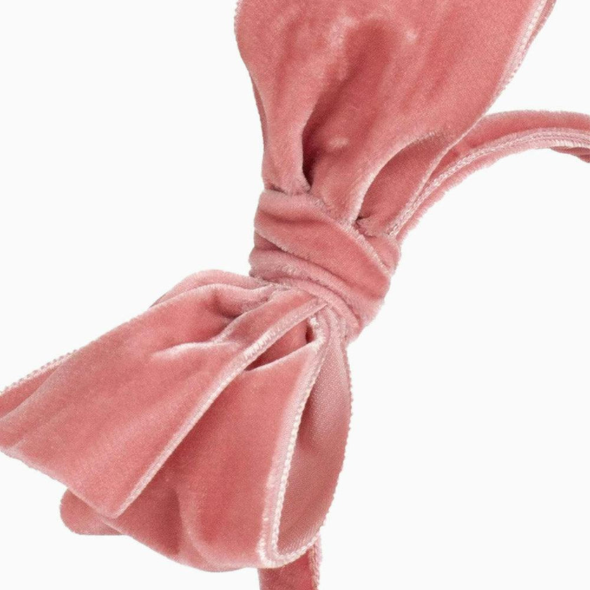 Velvet Big Bow Alice Band in Blush