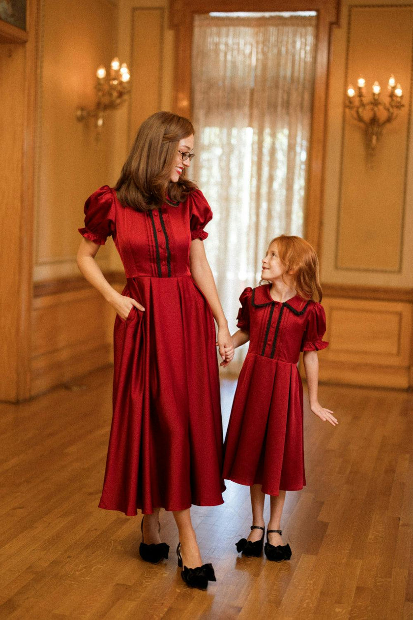Mini Sophia Dress in Garnet