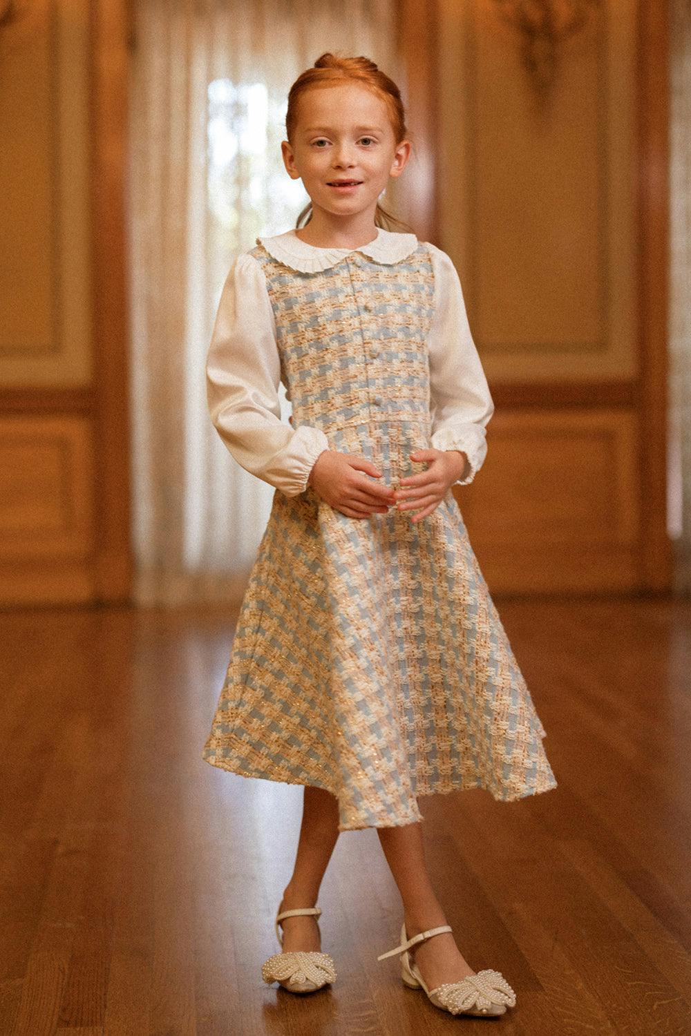 Mini Saoirse Dress in Glacier Tweed