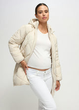 Quilted Longline Maternity and Postpartum Puffer Jacket