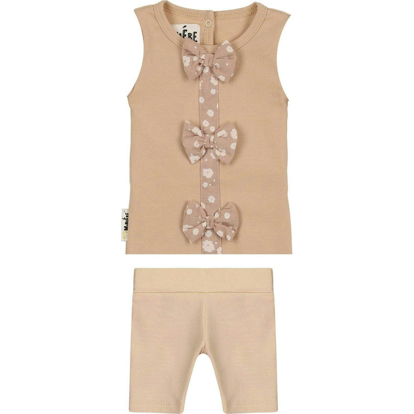 Floral Bow 2-Piece Sleeveless Top & Short Set