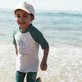 Swim Shirt Short Sleeves - Green - Surfer