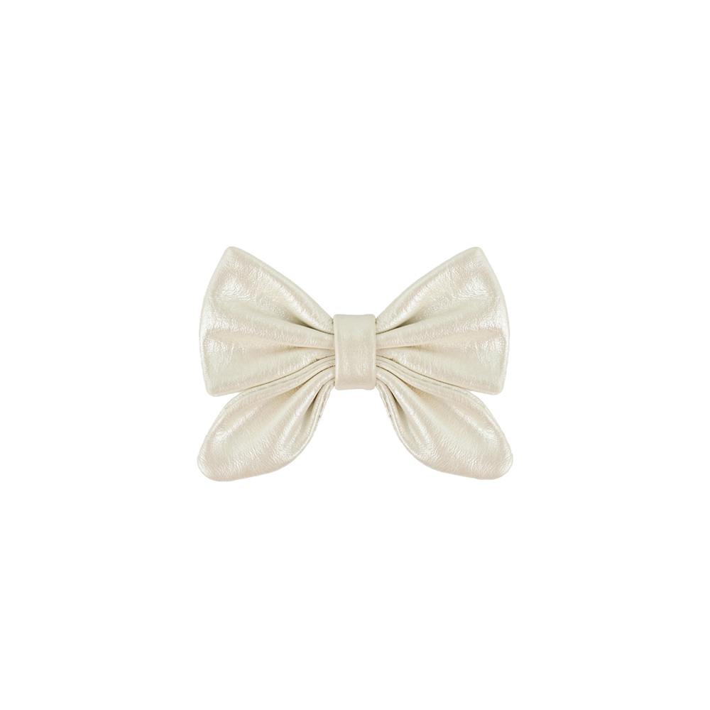 Flooria Clip | Off White Metallic Leather