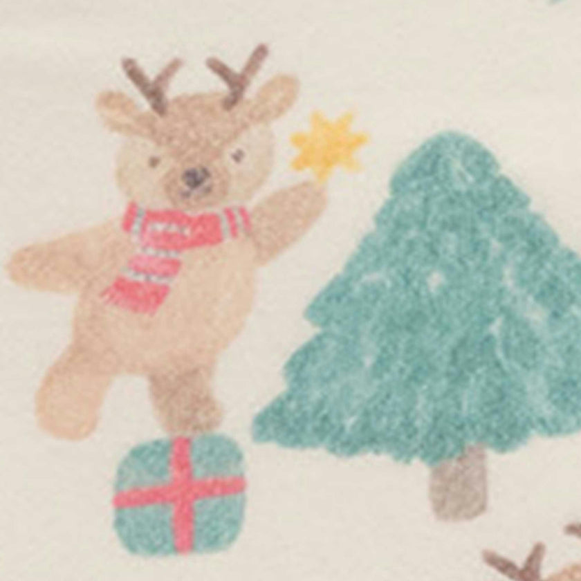 2 Pack Printed Zip Growsuit Deer Christmas Print