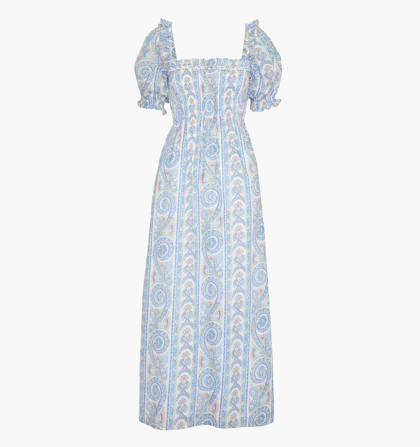 The Scarlett Nap Dress - Blue Corsica Paisley