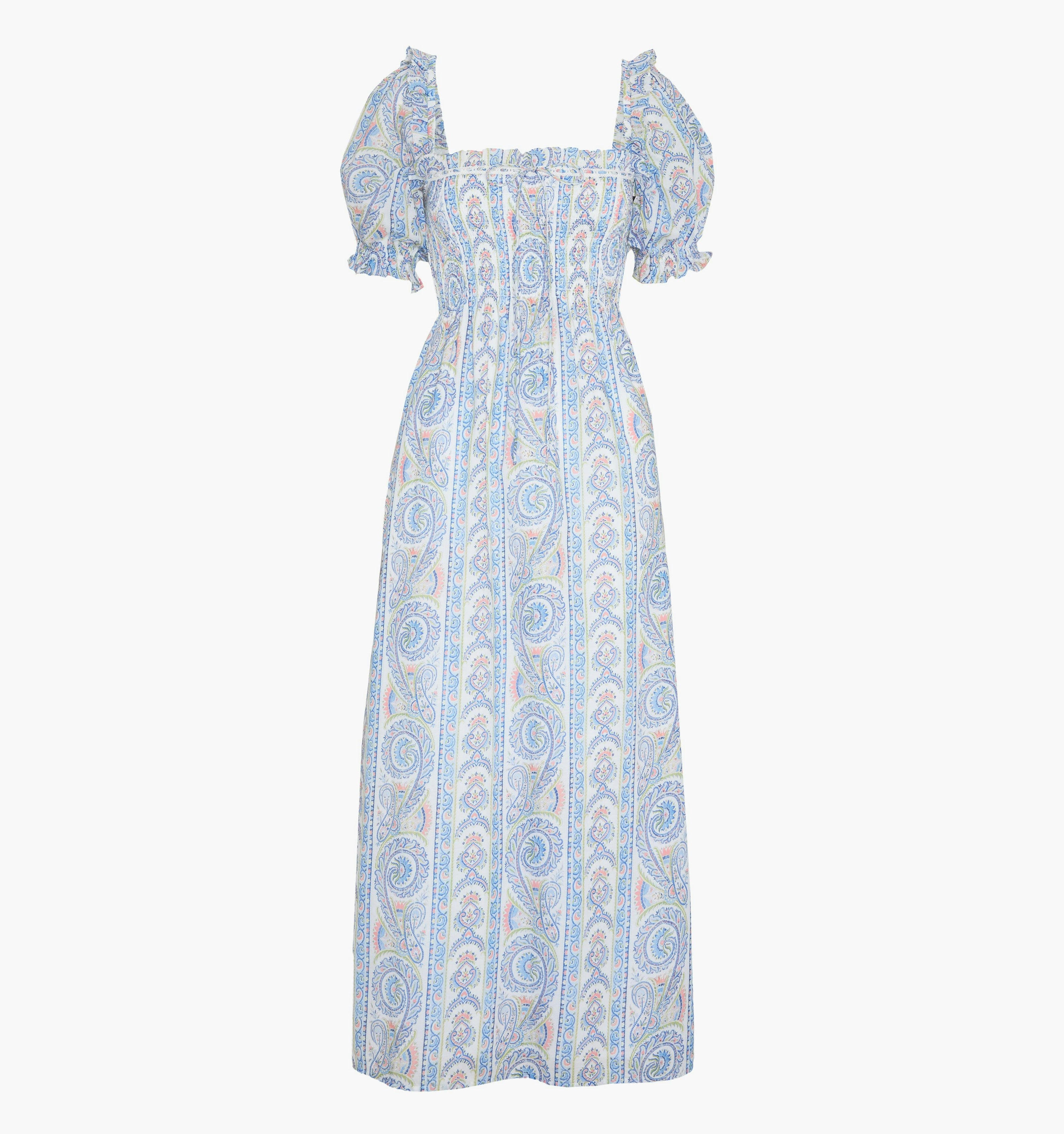 The Scarlett Nap Dress - Blue Corsica Paisley