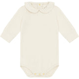 Organic Cotton Collared Long Sleeve Bodysuit, Cream