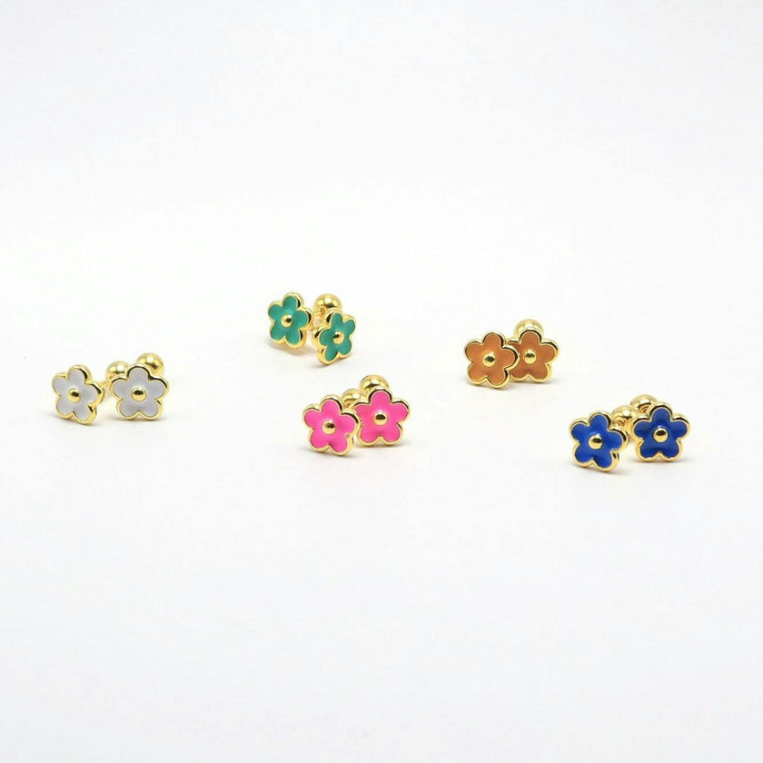 Flower Earrings (14K Gold Plated)