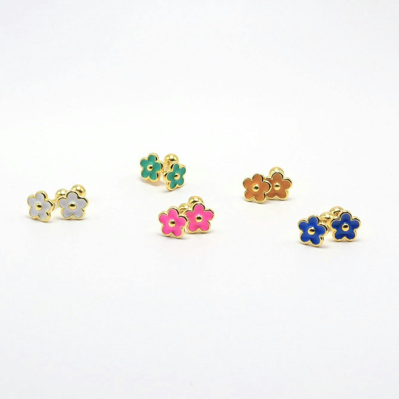 Flower Earrings (14K Gold Plated)
