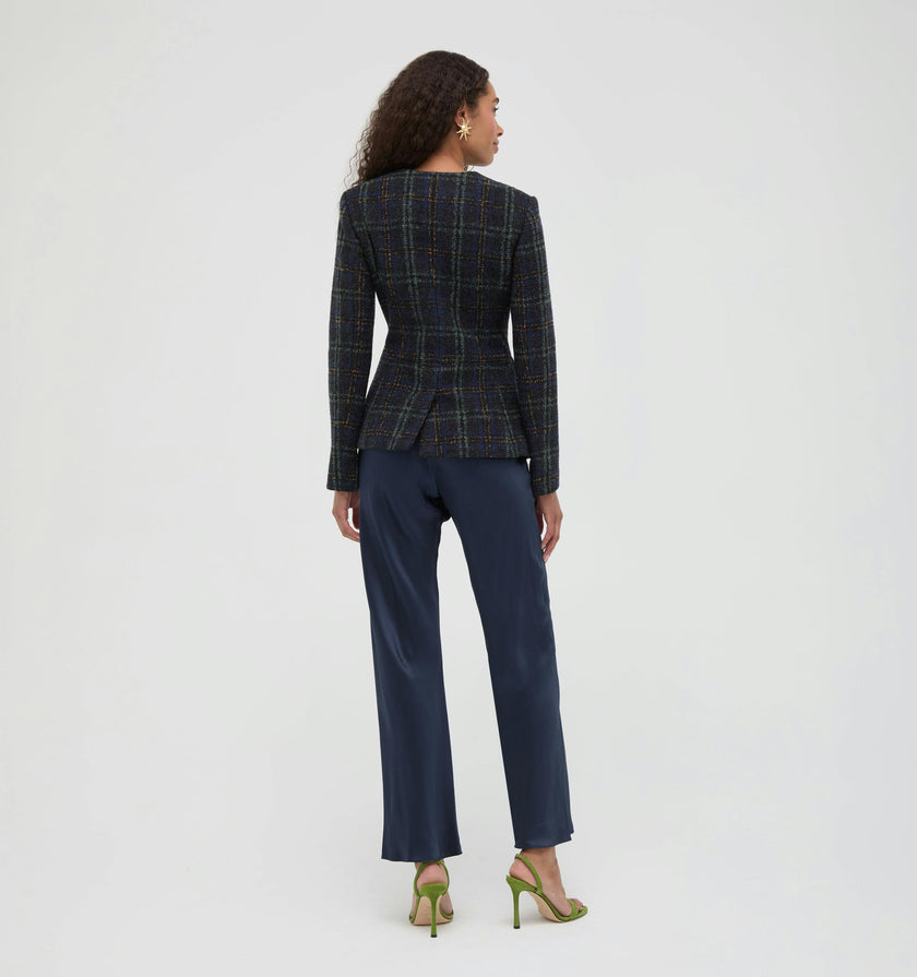 The Warby Coat -  Navy Tartan