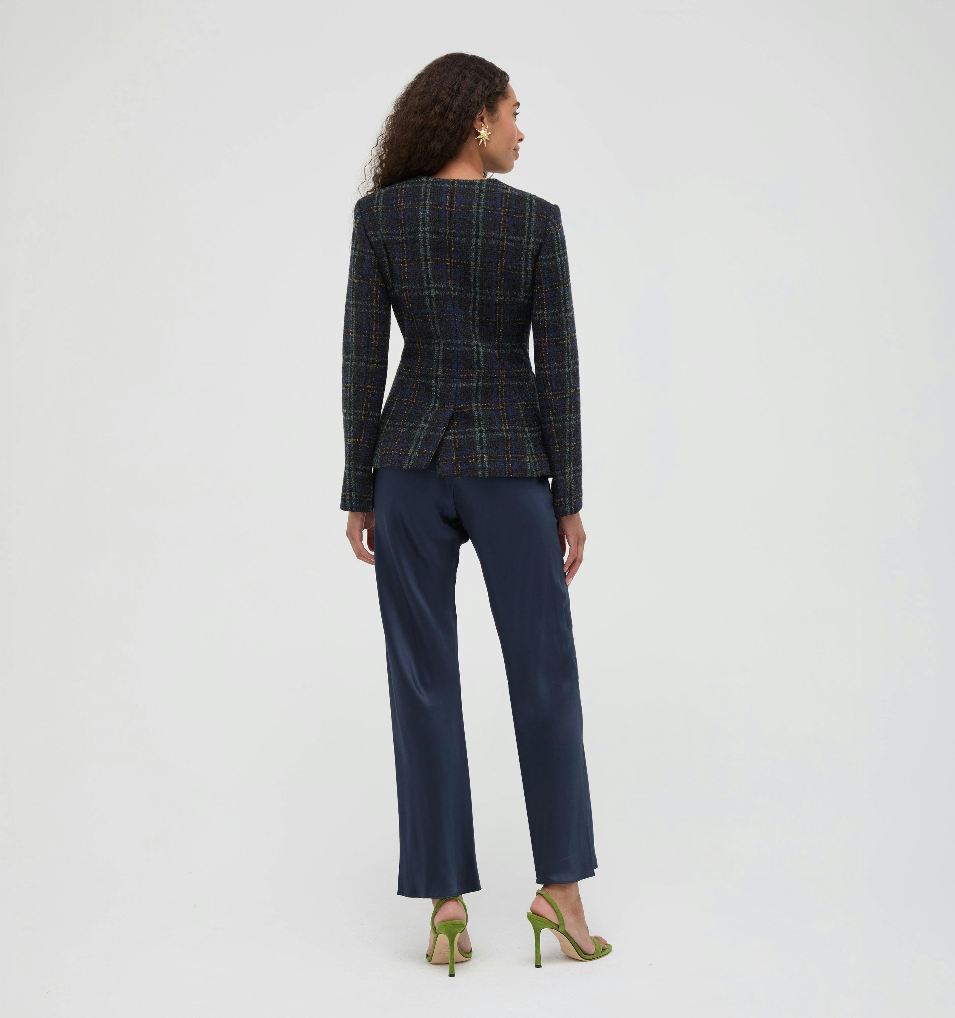 The Warby Coat -  Navy Tartan