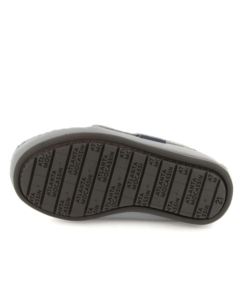 Moccasin Boot in Printed Leather, Stone Grey