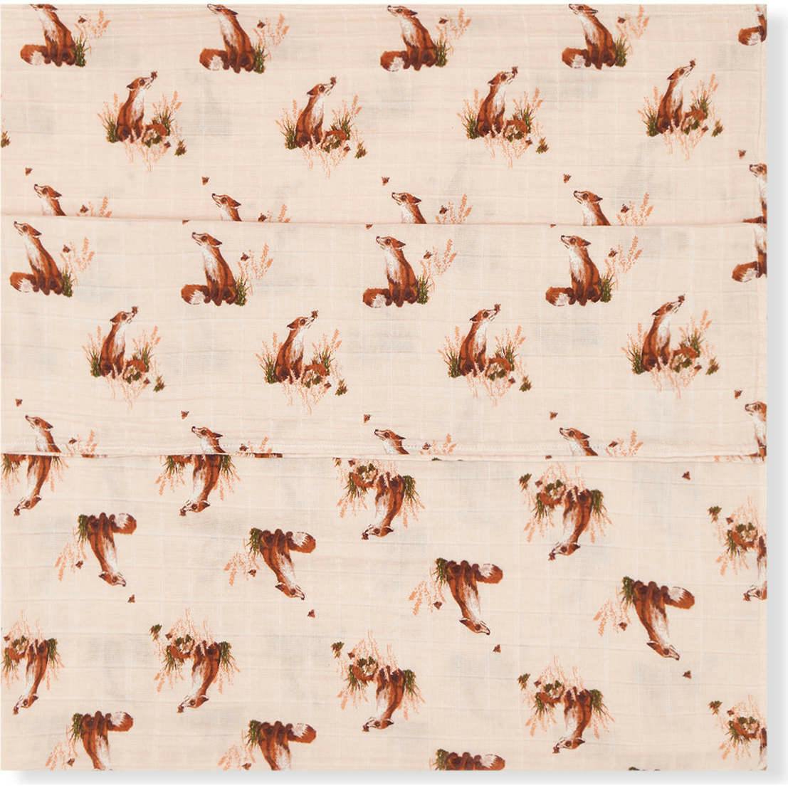 Floral Organic Cotton Muslin Swaddle Blanket