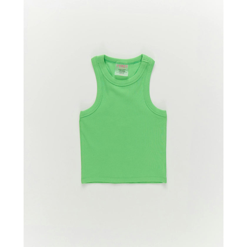 Girls Rib Tank in Tropic Green