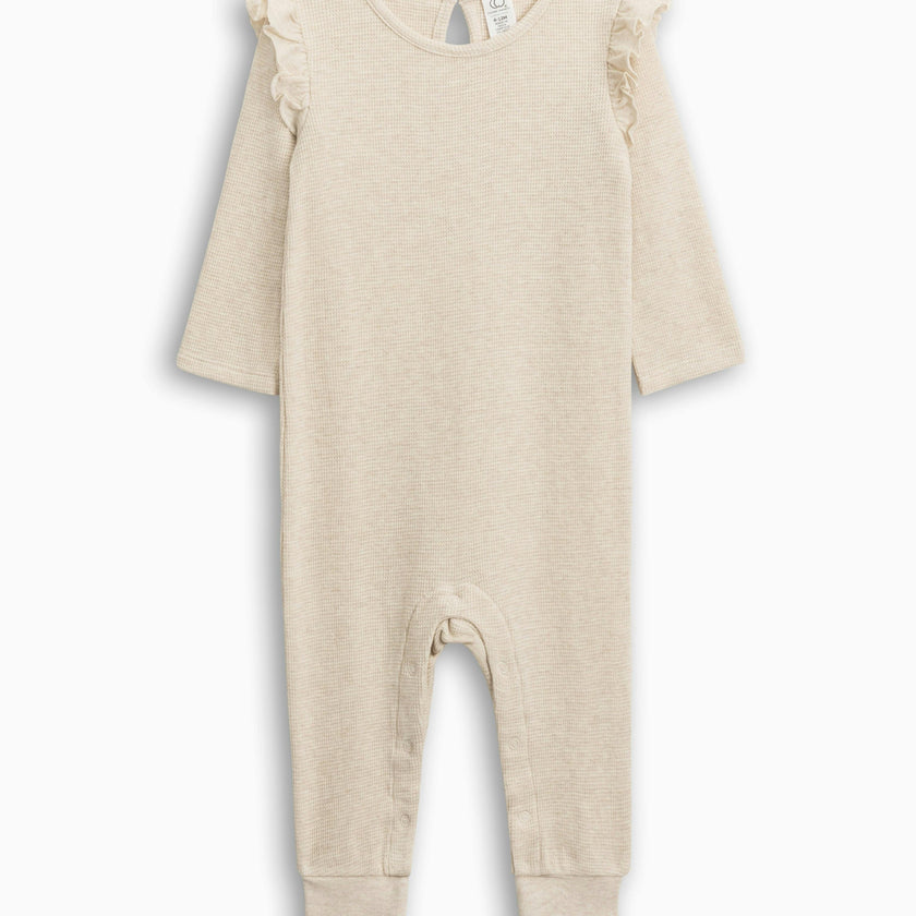 Mila Waffle Knit Flutter Sleeve Romper