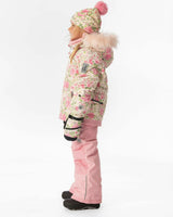 Two Piece Play Snowsuit Pink Minit Flower Print With Pink Pants