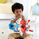Hape: PolyM: Adventure Rocket&nbsp;- Red-Blue-White - 138pc Building Block Toy Set