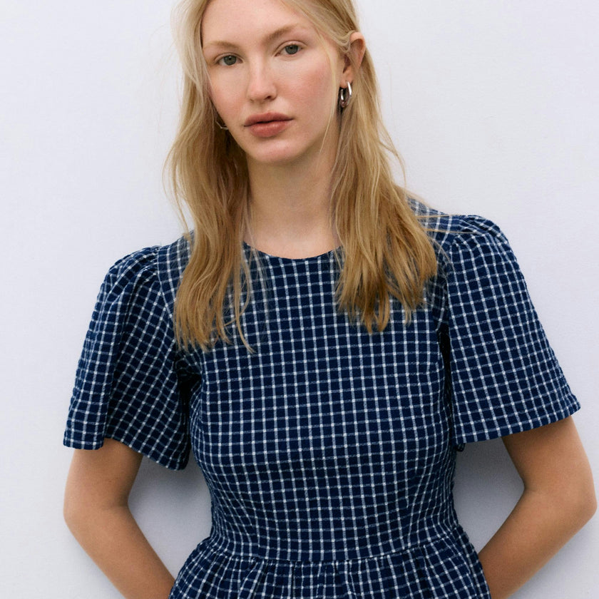 Jasmine Woman Top Summer Midnight Checks
