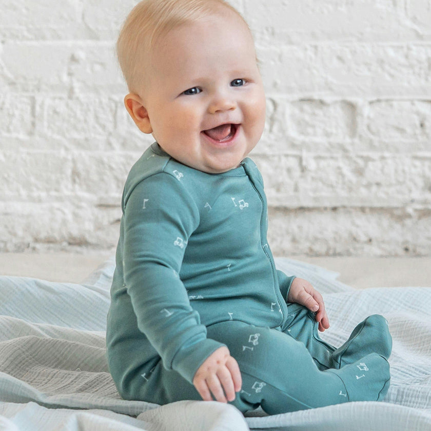 Peyton Zipper Sleeper - Fairway / Laguna + Powder