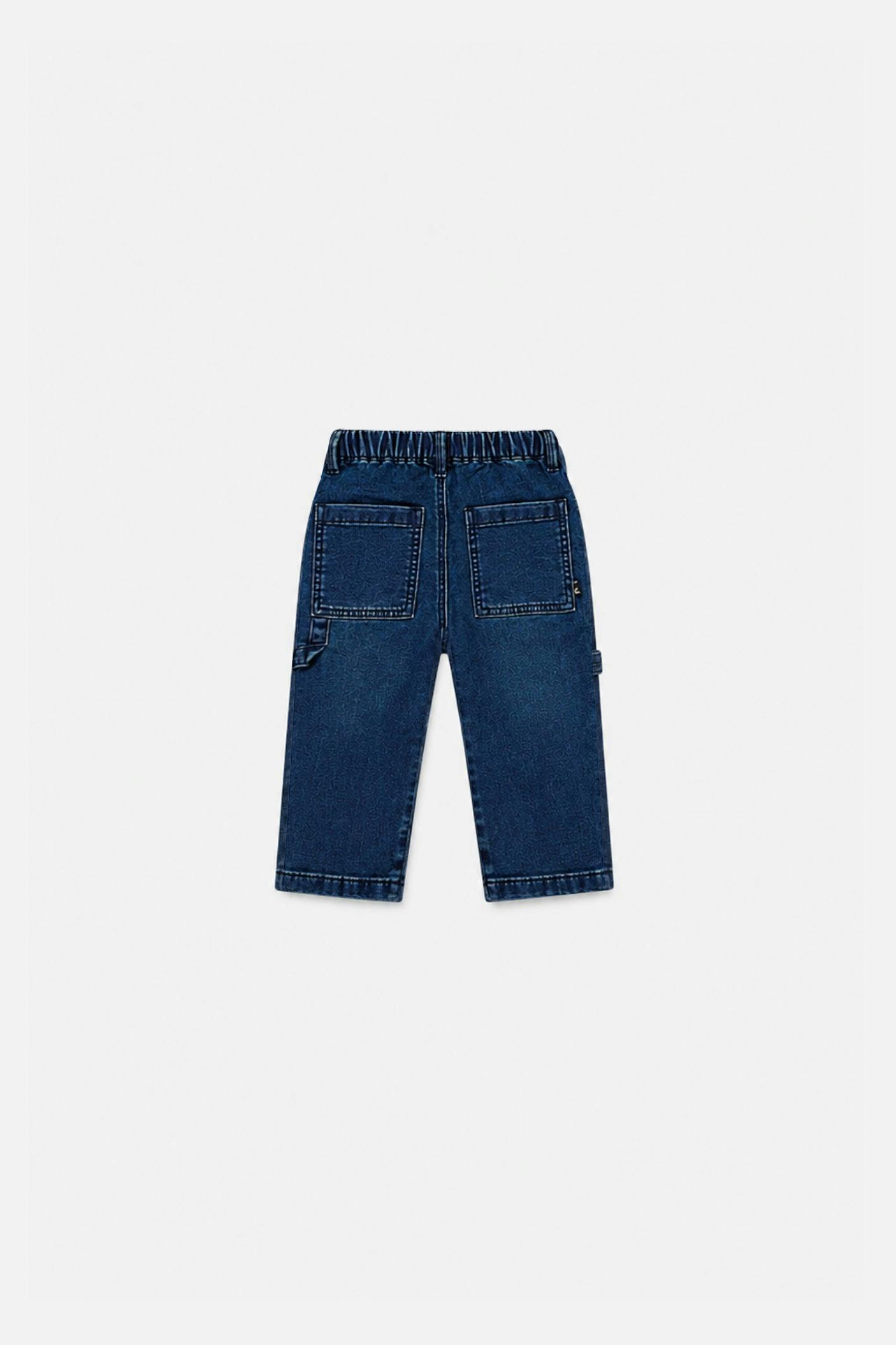 Baby French Terry Denim Pants Navy Blue