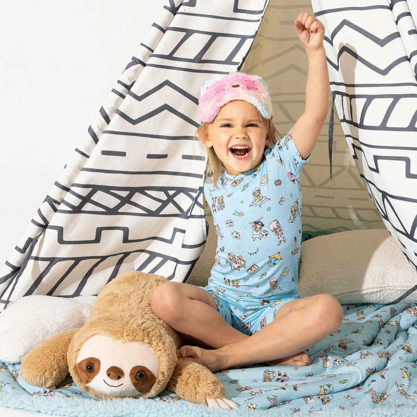 Sloth Pajama Party Bamboo Kids Pajama Short Set