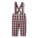Baby Tree Tartan Suspender Pant, red