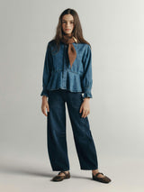 Lilia Relaxed Barrel Jeans | Deep Water