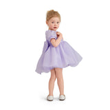 Purple Brixton Puff-Sleeve Party Dress