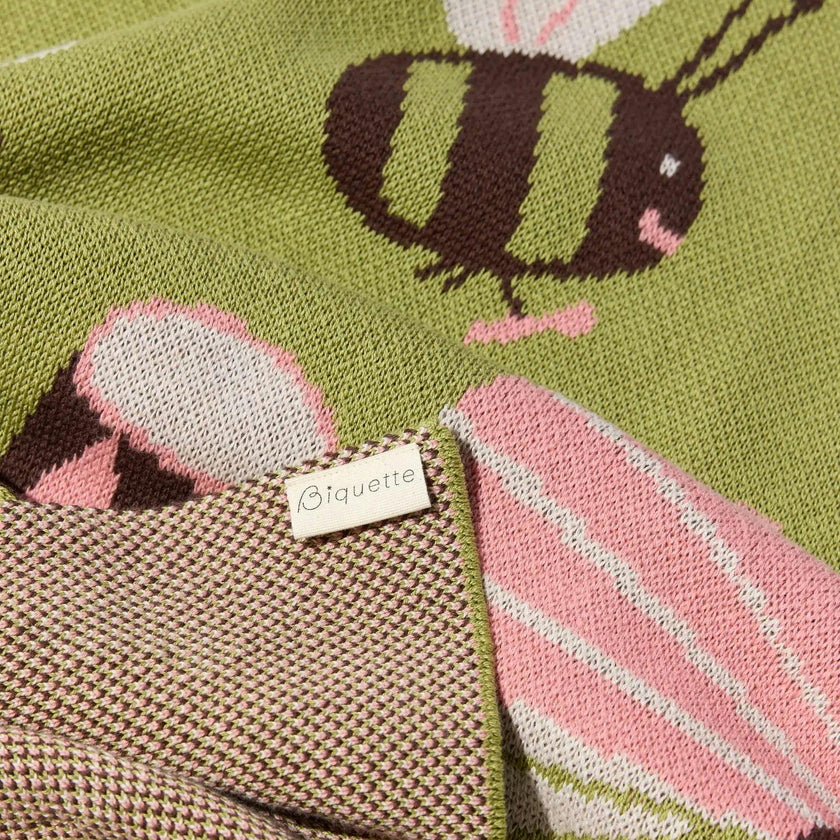 Bug Band Knit Mini Blanket