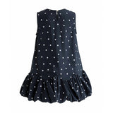 Navy Polka Dot Bow Dress