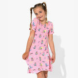 Skater Kitty Bamboo Girls' Long Sleeve Dress