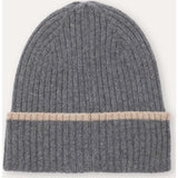 Merino Cashmere Ribbed Rolled-Up Beanie
