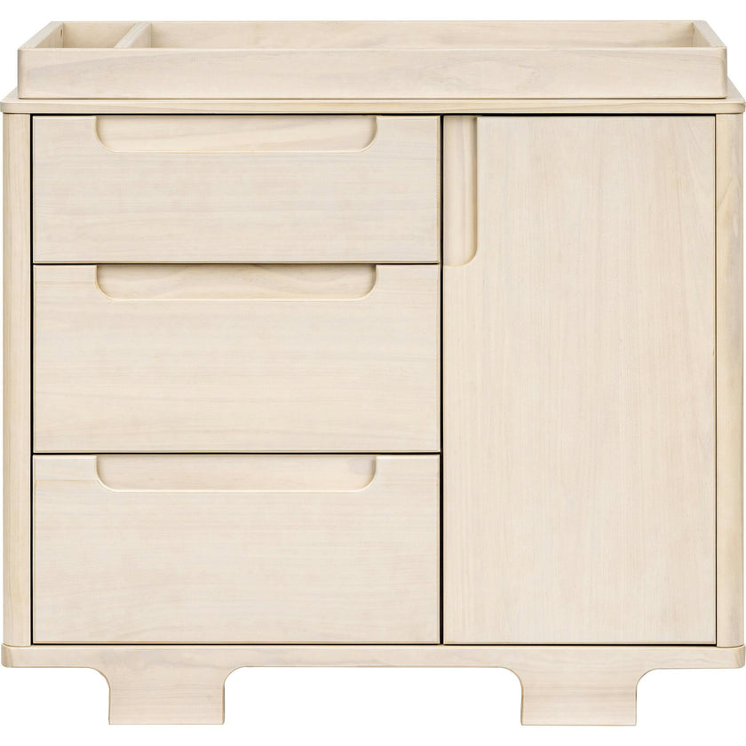 Yuzu 3-Drawer Compact Changer Dresser with Removable Changing Tray (41") in Washed Natural