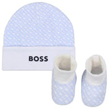 Pale Blue Hat & Booties Set
