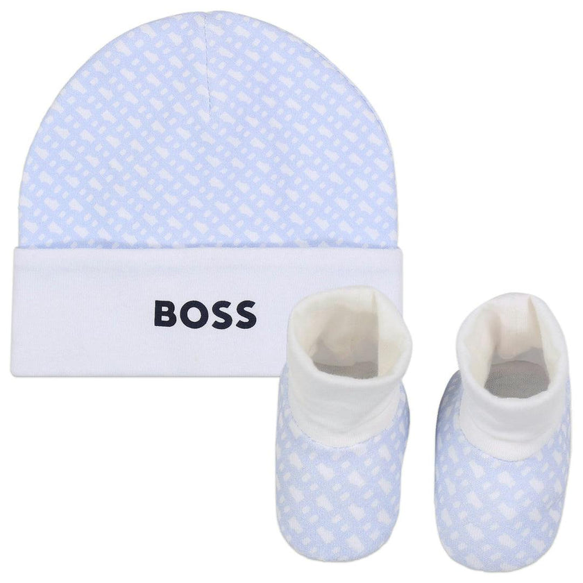 Pale Blue Hat & Booties Set